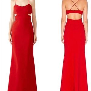 Jill Stuart Cardinal Gown Red Cutout Dress